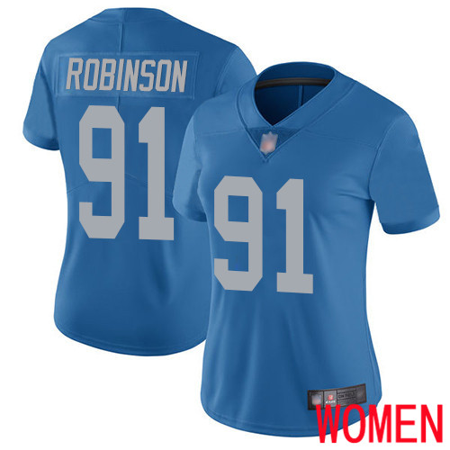 Detroit Lions Limited Blue Women Ahawn Robinson Alternate Jersey NFL Football #91 Vapor Untouchable